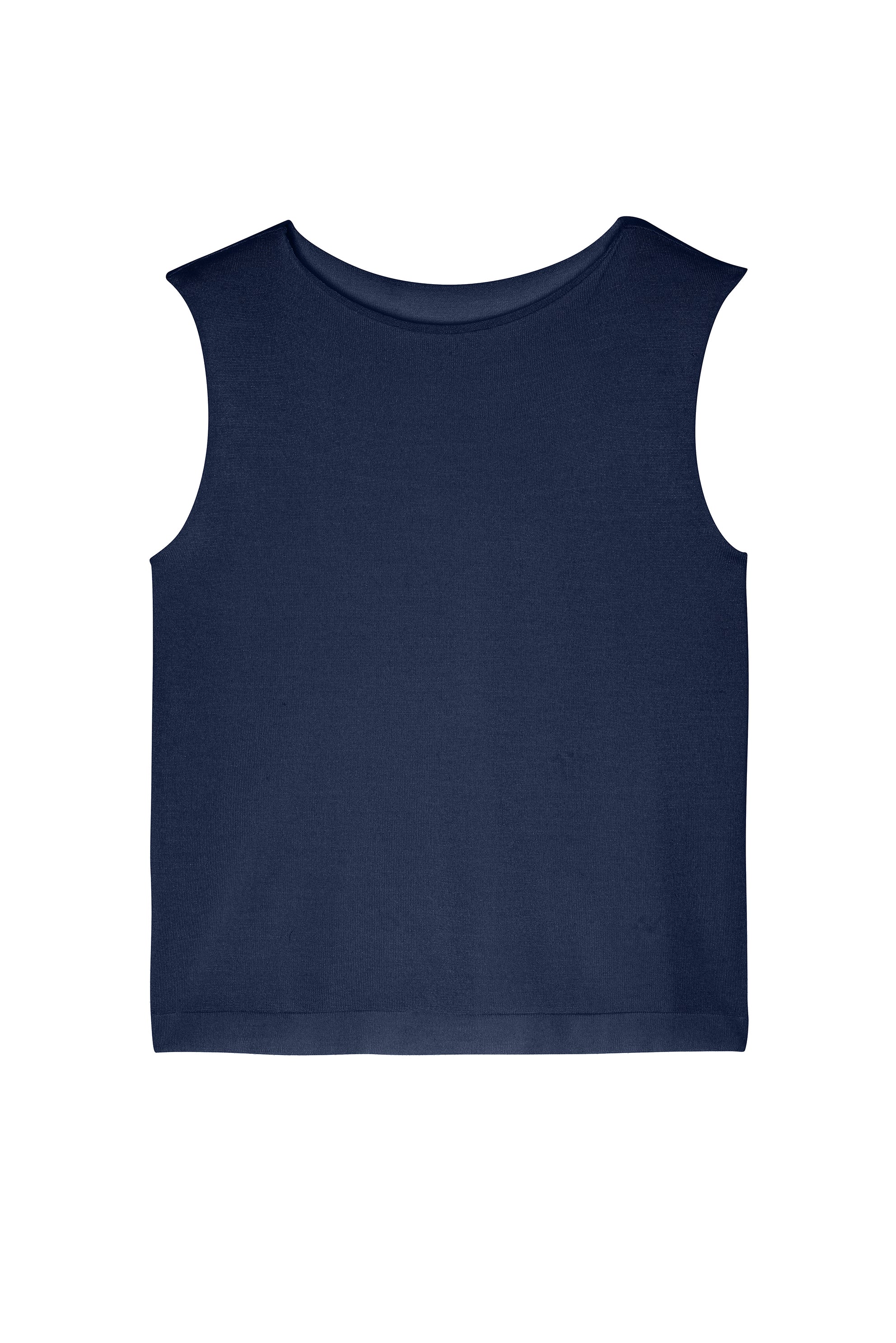 Dark navy cashmere and silk blend, sleeveless top