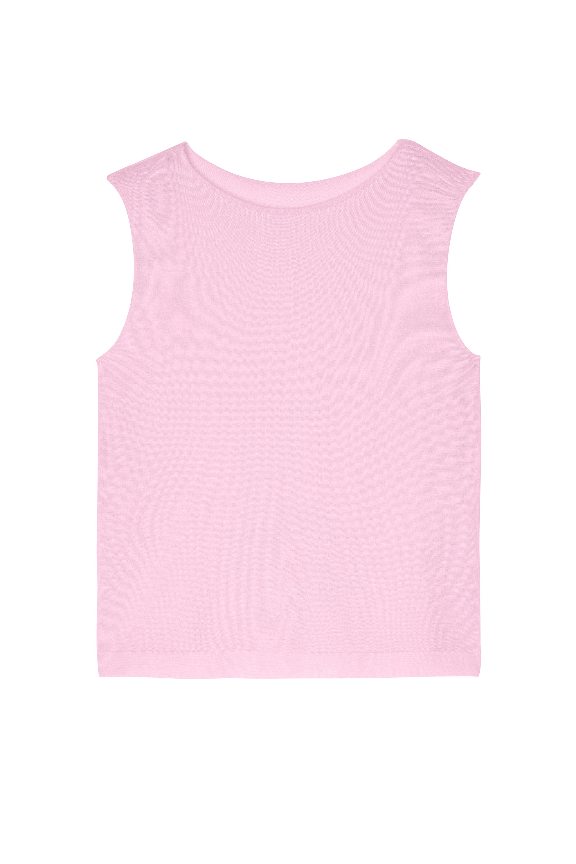 bright pale pink, cashmere and silk blend, sleeveless top