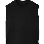 Black sleeveless cashmere sweater for layering