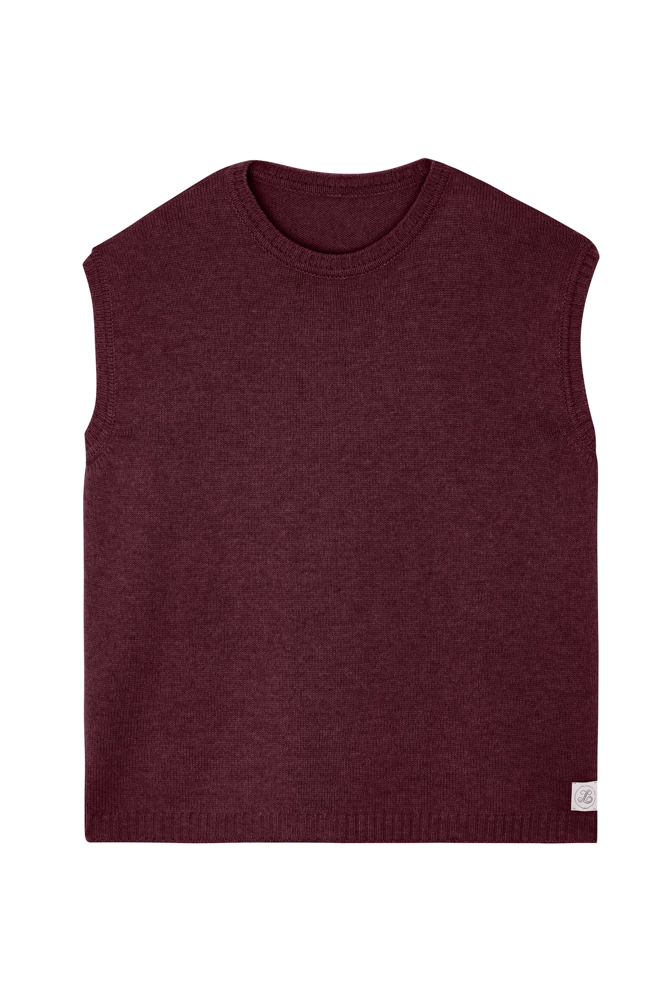 Wine red/ Bordeaux sleeveless cashmere sweater for layering