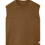 Dark brown sleeveless cashmere sweater for layering