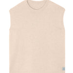 Powder pink sleeveless cashmere sweater for layering