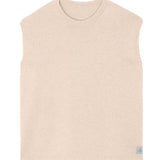 Powder pink sleeveless cashmere sweater for layering