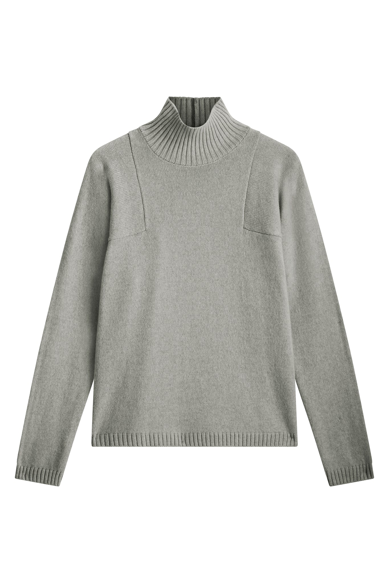 cashmere turtle neck with deep modified drop sleeves