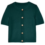 deep green short sleeved cardigan made of cashemere