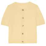 light yellow Short Sleeve Cardigan made of cashmere 