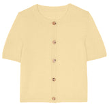 light yellow Short Sleeve Cardigan made of cashmere 