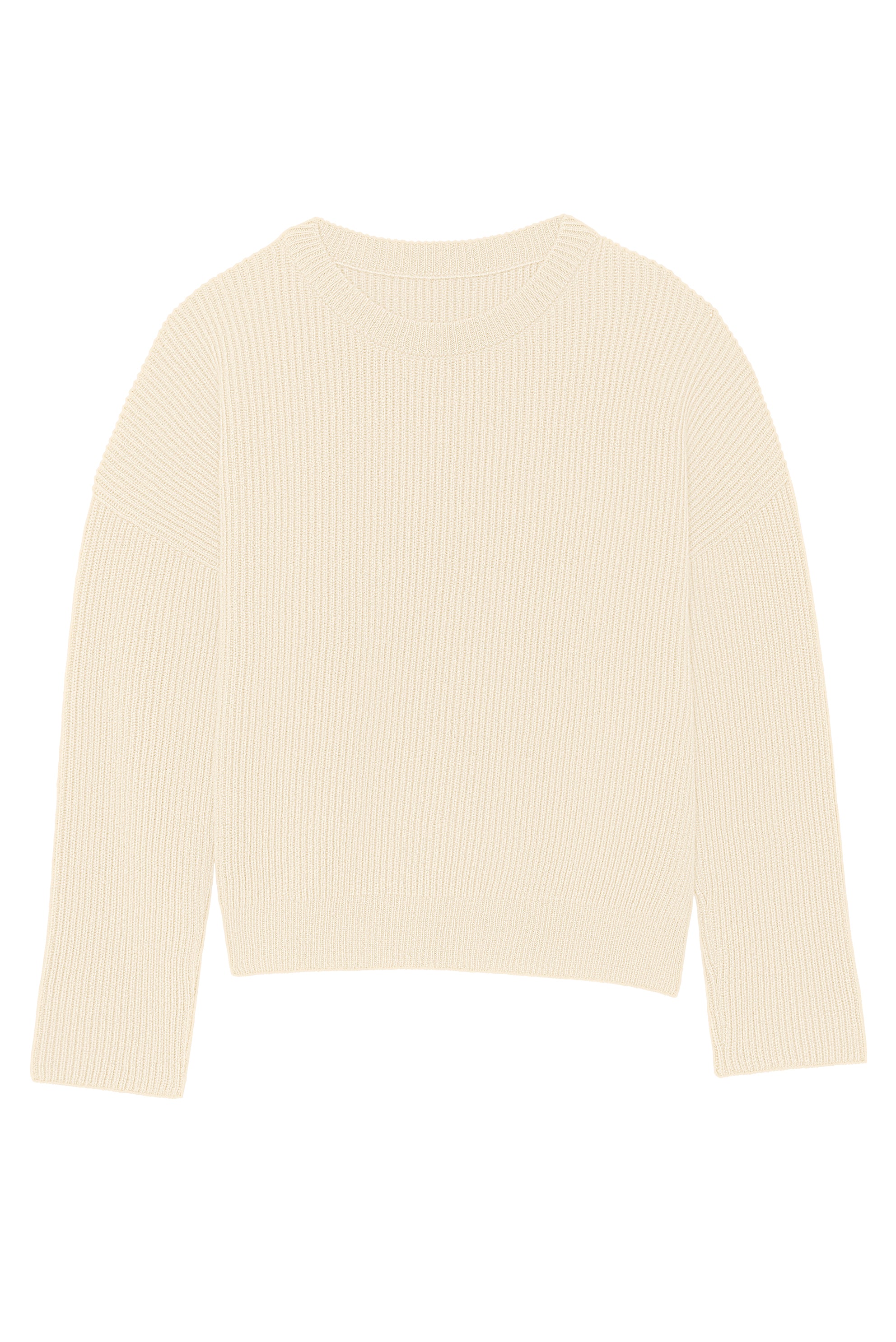 Ribbed white women cashmere sweater - packshot | Edward | Linnea Lund