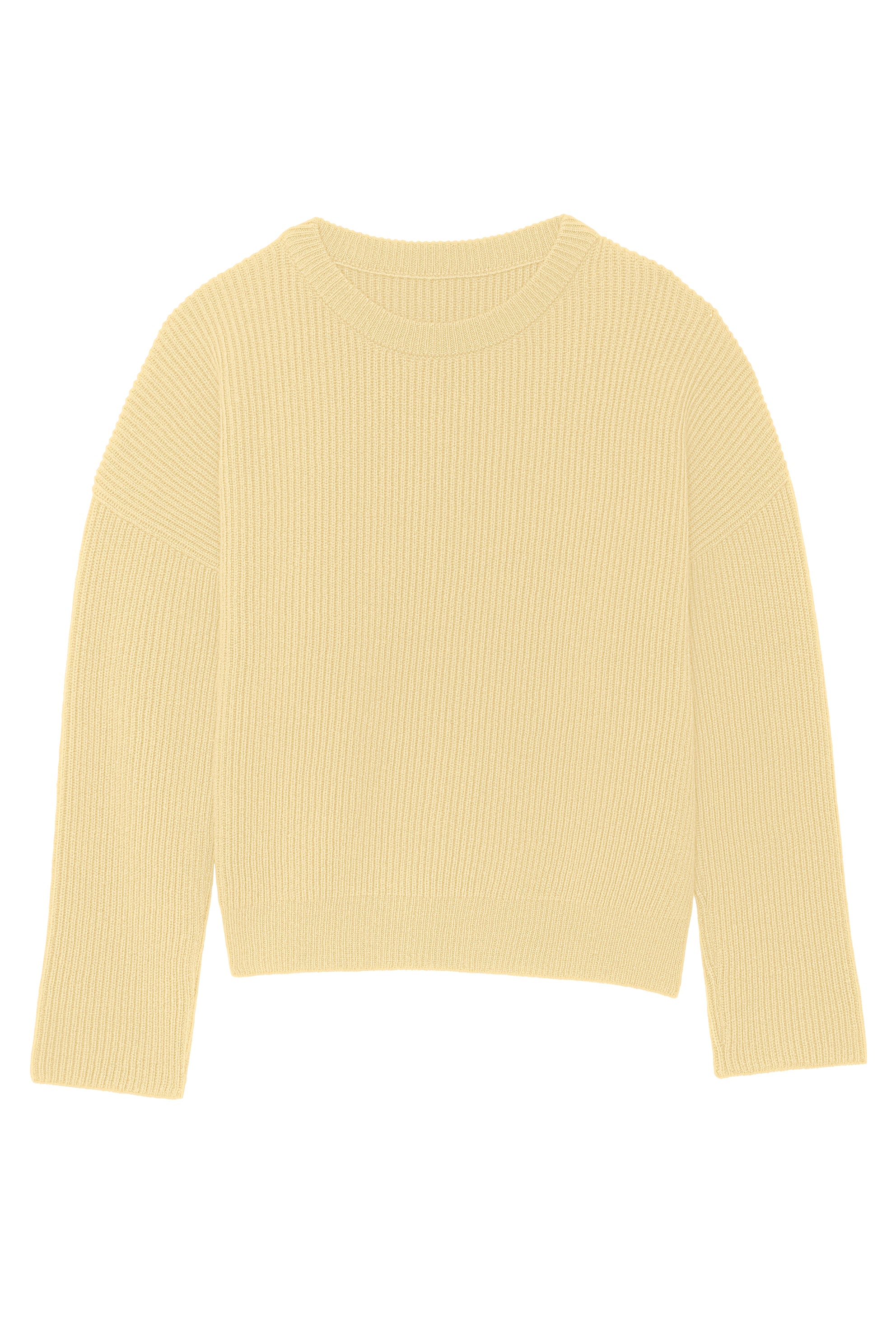 Light yellow Ribbed Cashmere Sweater