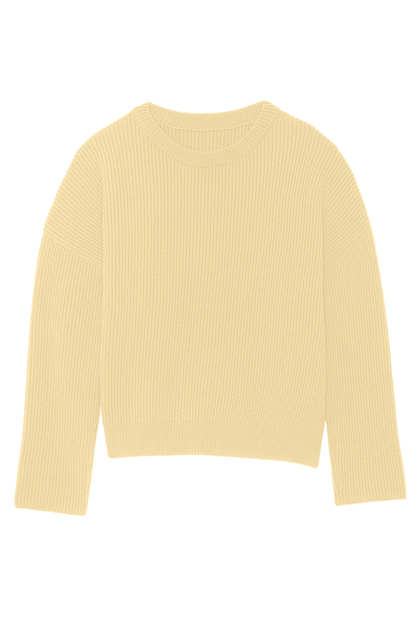 Light yellow Ribbed Cashmere Sweater