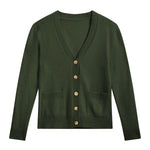 Dark Green cashmere cardigan -packshot | Junior | Linnea Lund