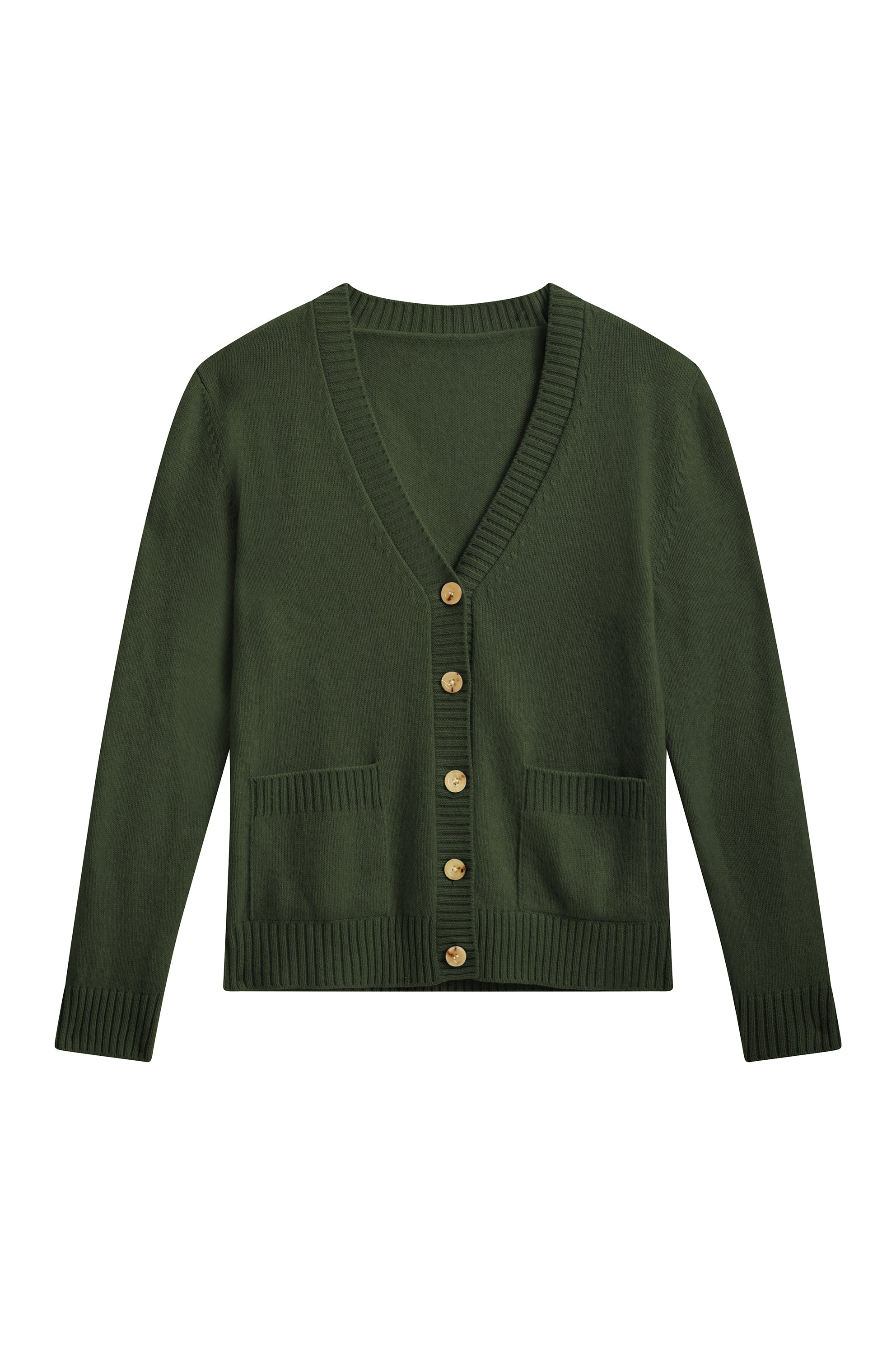 Dark Green cashmere cardigan -packshot | Junior | Linnea Lund