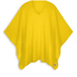 Bright yellow v-neck cashmere poncho