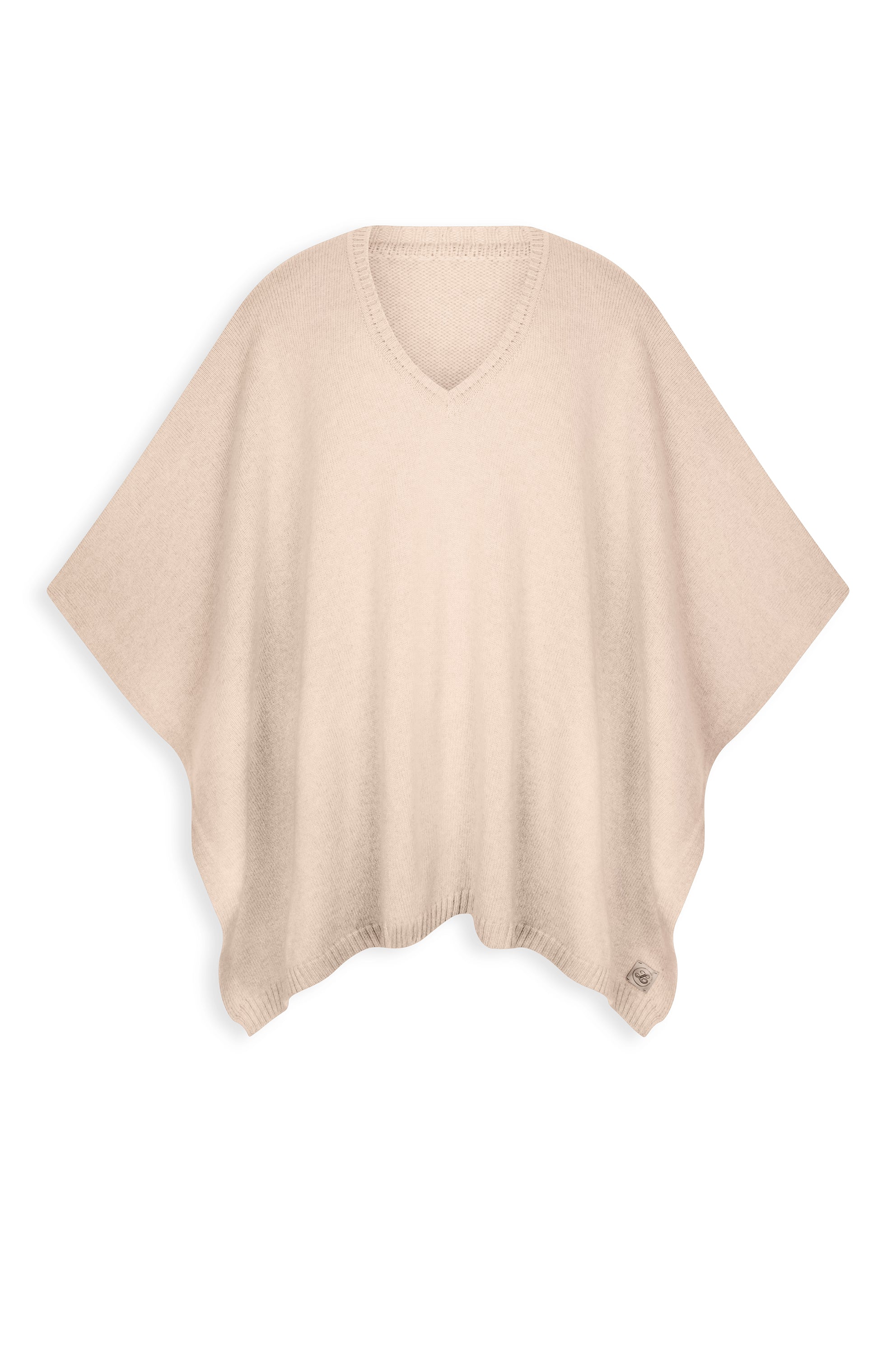 Powder pink cashmere v-neck poncho