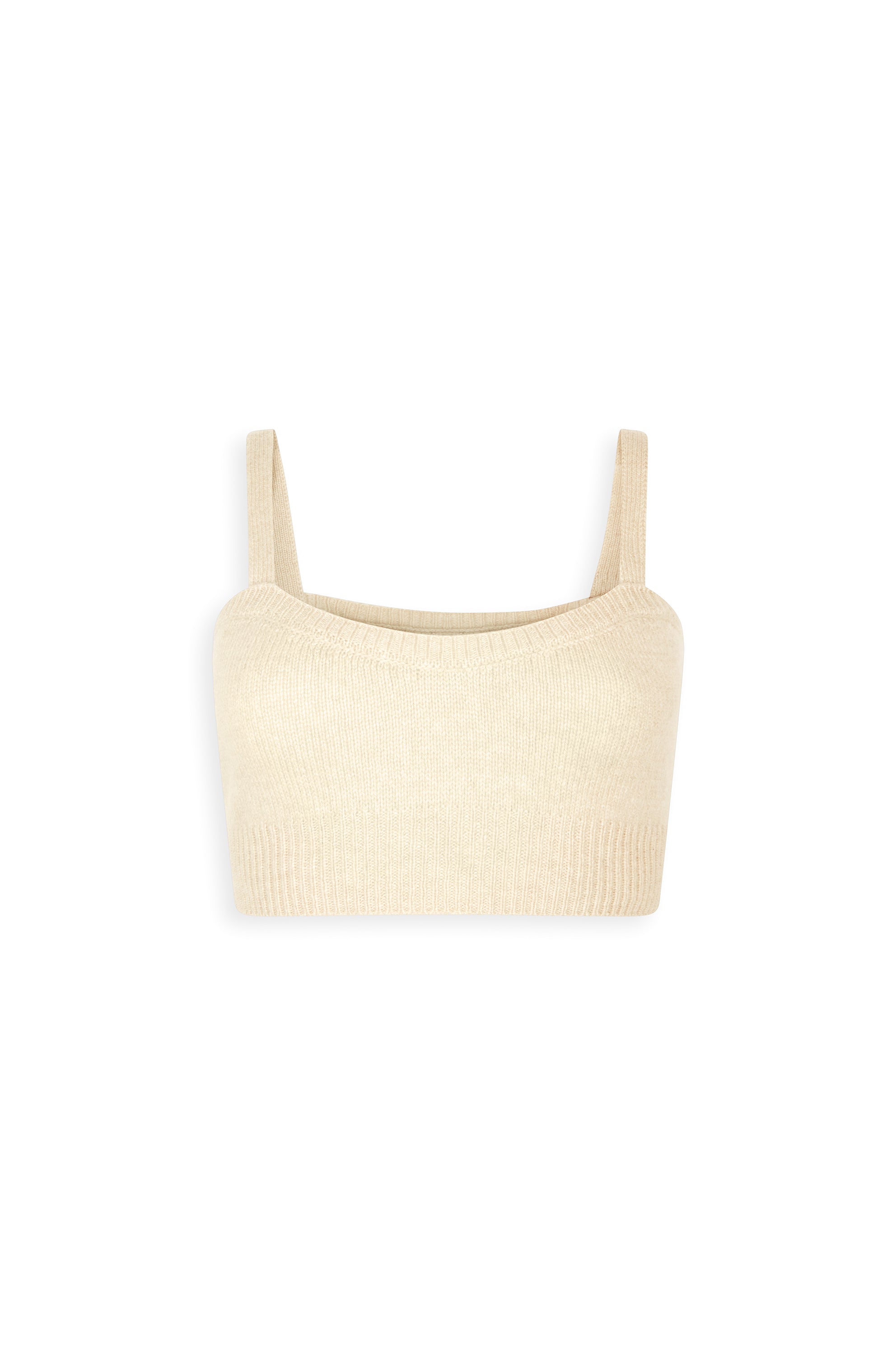 Off White cashmere crop top with straps