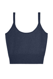 blue cashmere strappy crop top | Maud | Linnea Lund